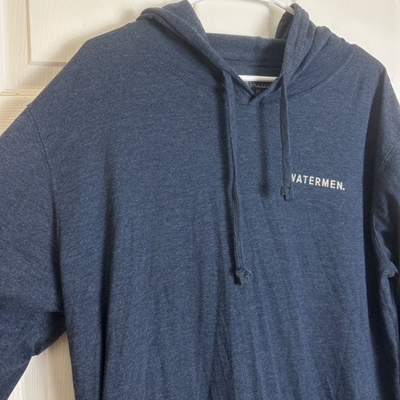 Watermen Earn Your Salt Blue Hooded Long Sleeve Lightweight Shirt Men Size XL - Picture 2 of 5